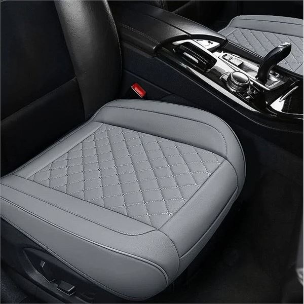 Lot of 2 Grey PU Leather Bottom Car Seat Covers - Brand New!