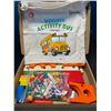 Image 2 : Lot of 2 Wooden Activity Bus Toys for Kids
