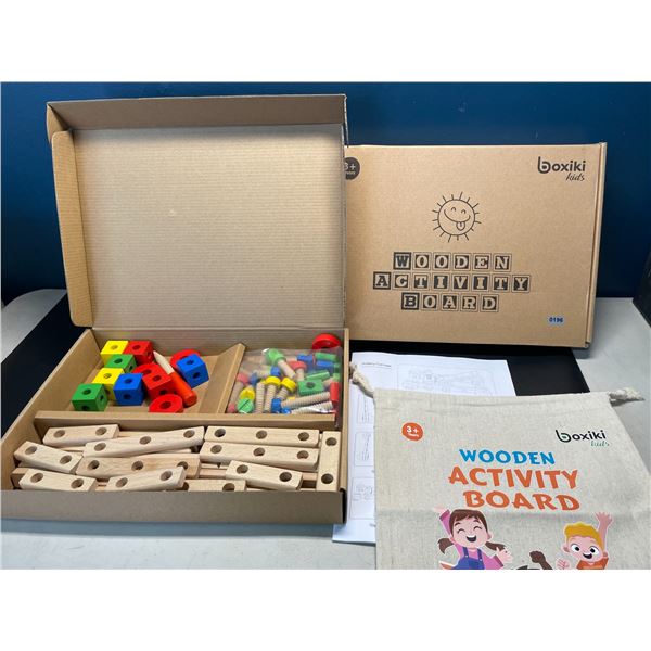 Lot of 2 Wooden Activity Boards/Toy Artillery Carriage