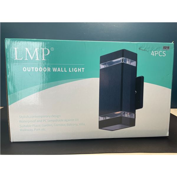 Lot of 1 Box of LMP LED Outdoor Wall Lamps/Lights - Waterproof - 4 Lights Included! New Sealed