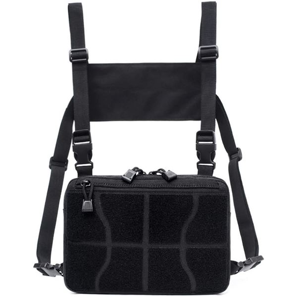 Lot of 1 Tactical Adjustable Chest/Shoulder Bag - Black