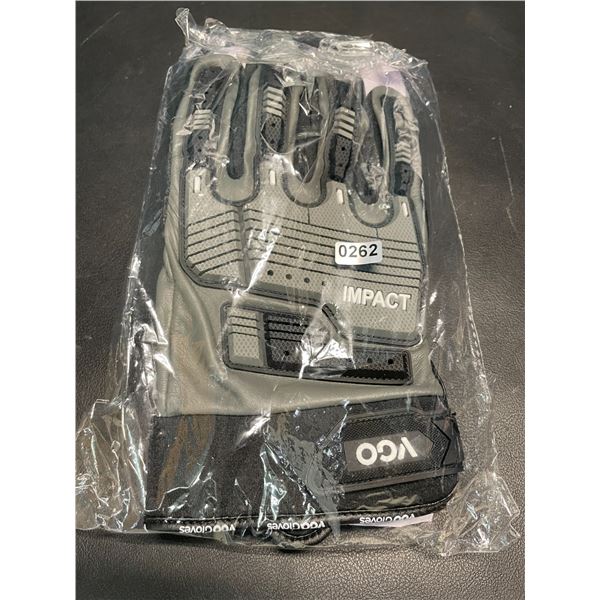 Lot of 1 Pair of VGO Impact Safety Work Gloves - M - Gray