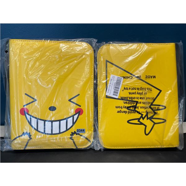 Lot of 2 Leather Pokemon Premium Card Binders - Pikachu Design - Holds 400 Cards Each