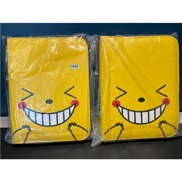 Lot of 2 Leather Pokemon Premium Card Binders - Pikachu Design - Holds 400 Cards Each