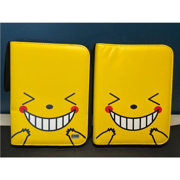 Lot of 2 Leather Pokemon Premium Card Binders - Pikachu Design - Holds 400 Cards Each