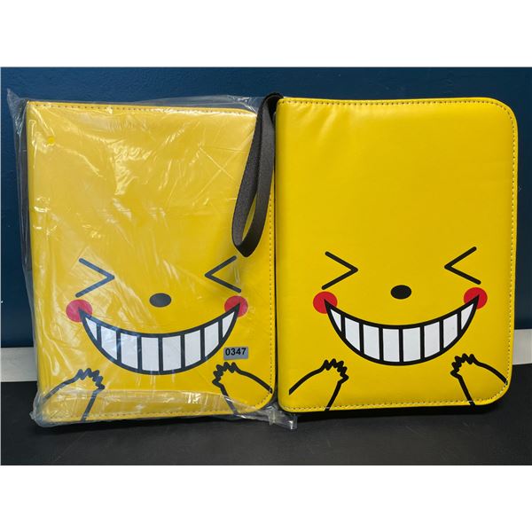 Lot of 2 Leather Pokemon Premium Card Binders - Pikachu Design - Holds 400 Cards Each