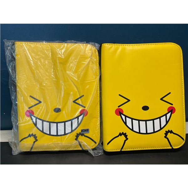 Lot of 2 Leather Pokemon Premium Card Binders - Pikachu Design - Holds 400 Cards Each
