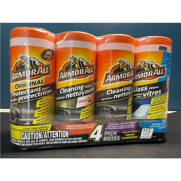 Lot of 1 4-Pack ArmorAll Cleaning Wipes for Cars