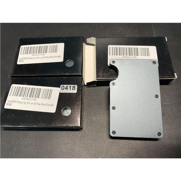 Lot of 3 Mens Minimalist-Style Wallets - Navy Blue/Greyish Colour