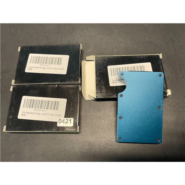 Lot of 3 Mens Minimalist-Style Wallets - Blue