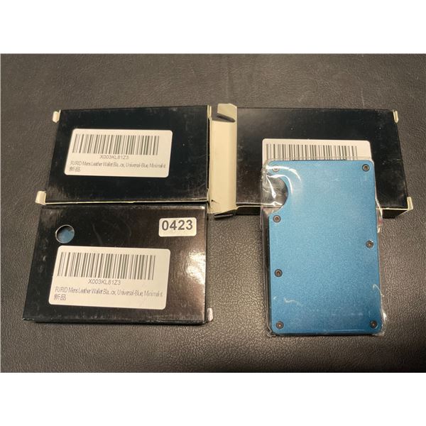 Lot of 3 Mens Minimalist-Style Wallets - Blue