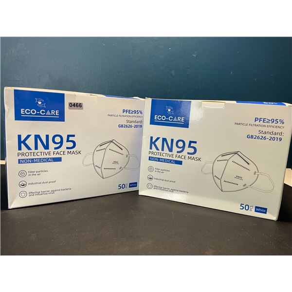 Lot of 2 Boxes of KN95 Protective Face Masks - 50pcs per box/100 total