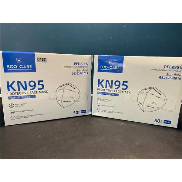 Lot of 2 Boxes of KN95 Protective Face Masks - 50pcs per box/100 total