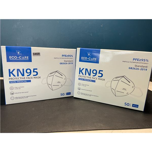 Lot of 2 Boxes of KN95 Protective Face Masks - 50pcs per box/100 total