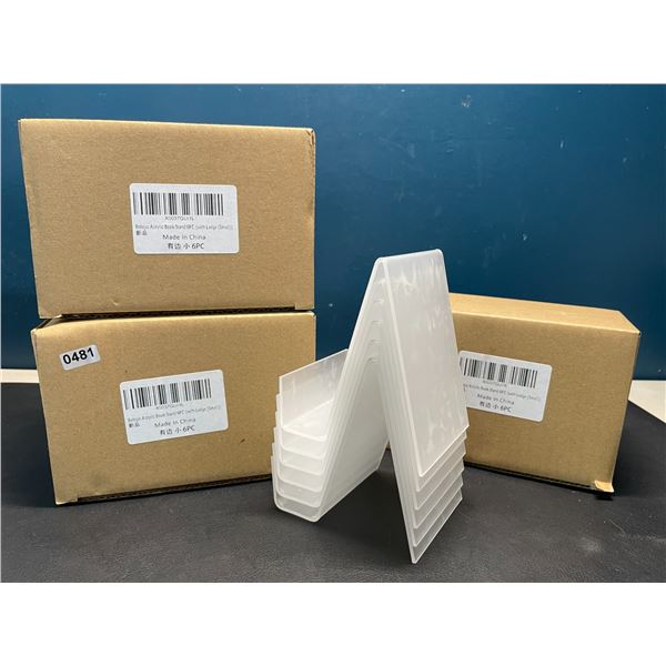 Lot of 3 Multi-Packs of Acrylic Book Stands - 6PCS per box/18 Total