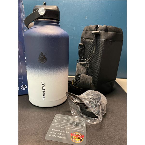 Lot of 1 Sendestar Double Wall Stainless Steel Insulated Water Bottle - 1.8L (64oz) - Blue Ombre