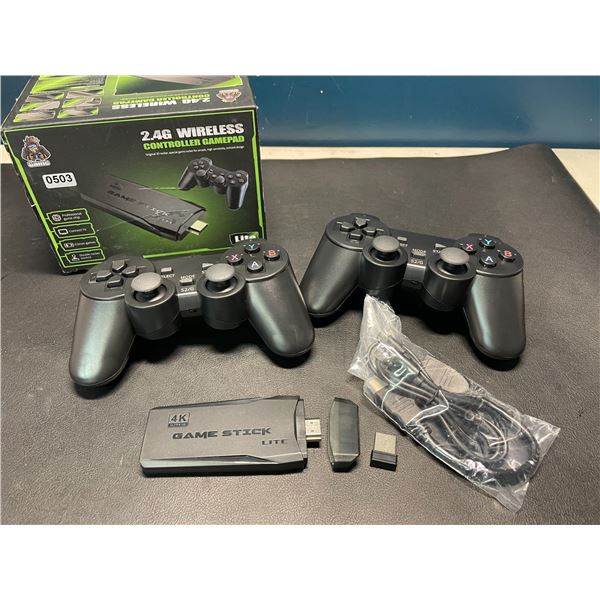 Lot of 1 4K Ultra HD Retro Game Stick w/ 2 Controllers - Loaded with Retro/Old School Games!