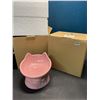Image 1 : Lot of 2 Raised/Elevated Cat Food Bowls - Pink