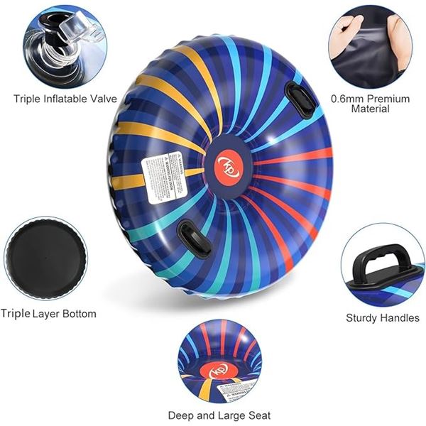 Lot of 1 Kuptone 47-inch Inflatable Snow Tube - Brand New