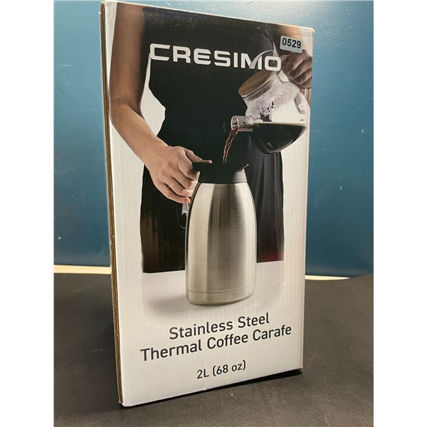 Lot of 1 Cresimo Stainless Steel Thermal Coffee Carafe - 2L (68oz) - Brand New!