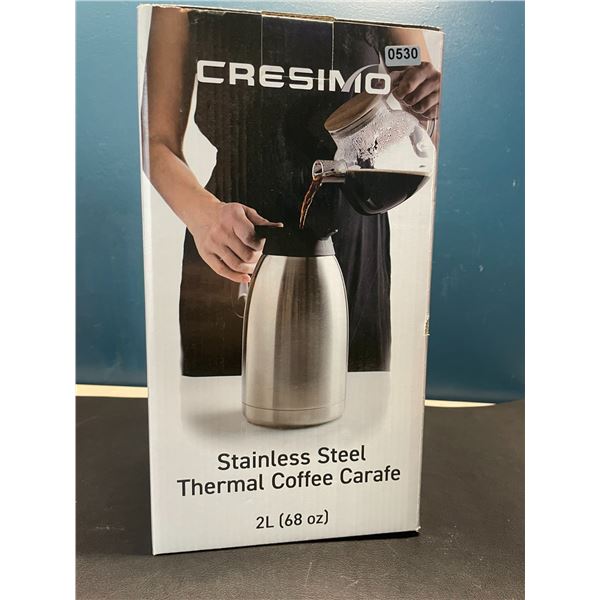 Lot of 1 Cresimo Stainless Steel Thermal Coffee Carafe - 2L (68oz) - Brand New!