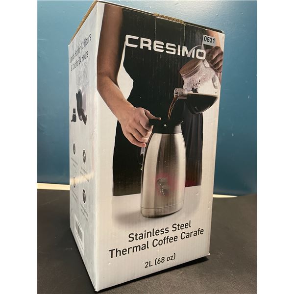 Lot of 1 Cresimo Stainless Steel Thermal Coffee Carafe - 2L (68oz) - Brand New!