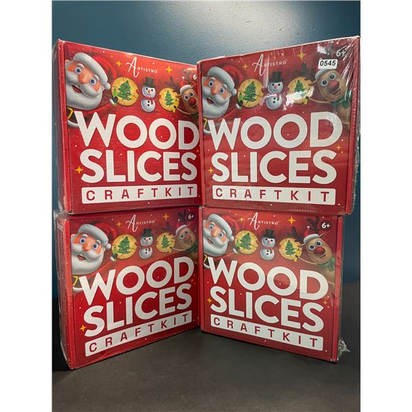 Lot of 4 Wood Slices Crafting Kits for Kids