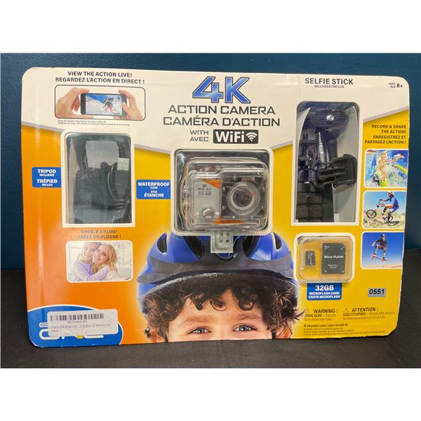 Lot of 1 ExploreOne 4K Action Camera with WiFi Bundle - Brand New!! w/ 32GB Memory Card