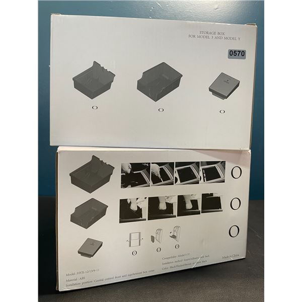 Lot of 2 Tesla Center Console Organizer Trays/Storage Compartments