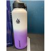 Image 3 : Lot of 1 Sendestar Double Wall Stainless Steel Insulated Water Bottle - 1.2L (40oz) - White/Purple