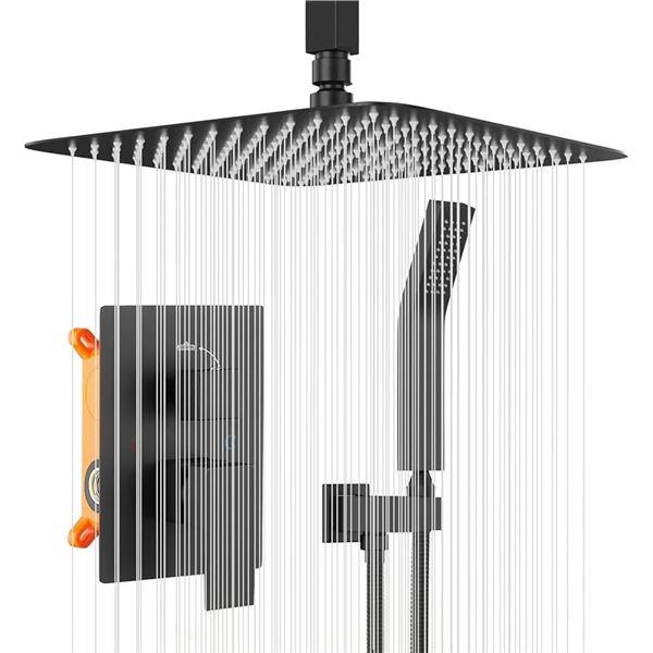 Lot of 1 Yifinessyi 12-Inch Matte Black Rainfall Shower System - BRAND NEW!