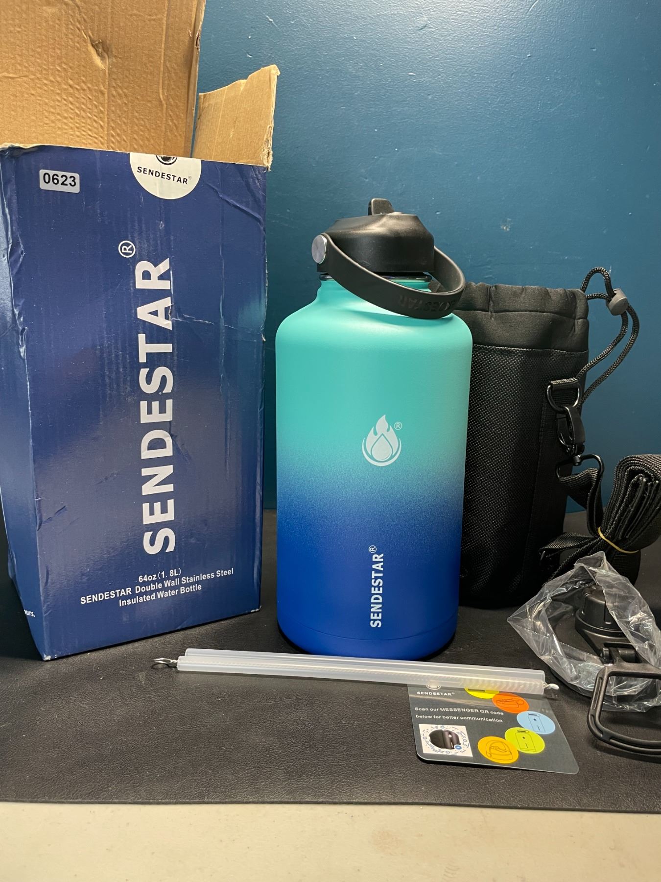 Lot of 1 Sendestar Double Wall Stainless Steel Insulated Water Bottle ...