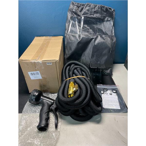 Lot of 1 Expandable Garden Hose with Nozzle & Storage Hook - Brand New in Box!