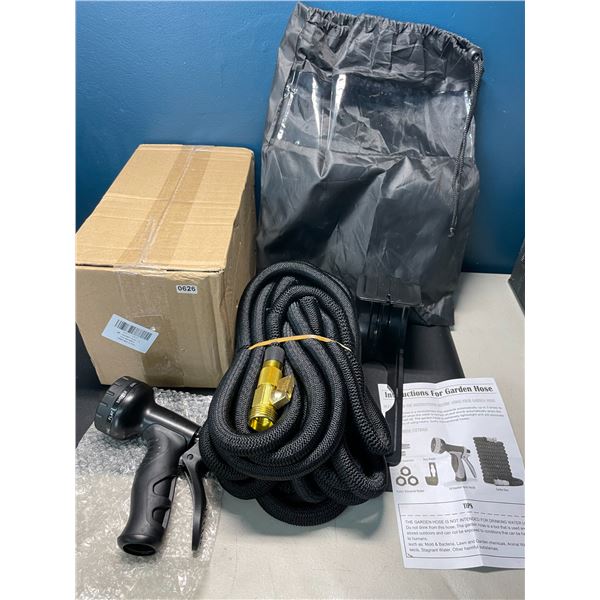 Lot of 1 Expandable Garden Hose with Nozzle & Storage Hook - Brand New in Box!
