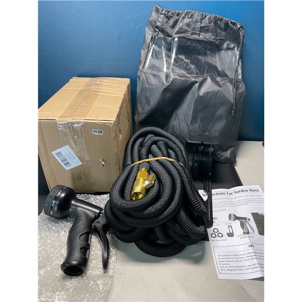 Lot of 1 Expandable Garden Hose with Nozzle & Storage Hook - Brand New in Box!