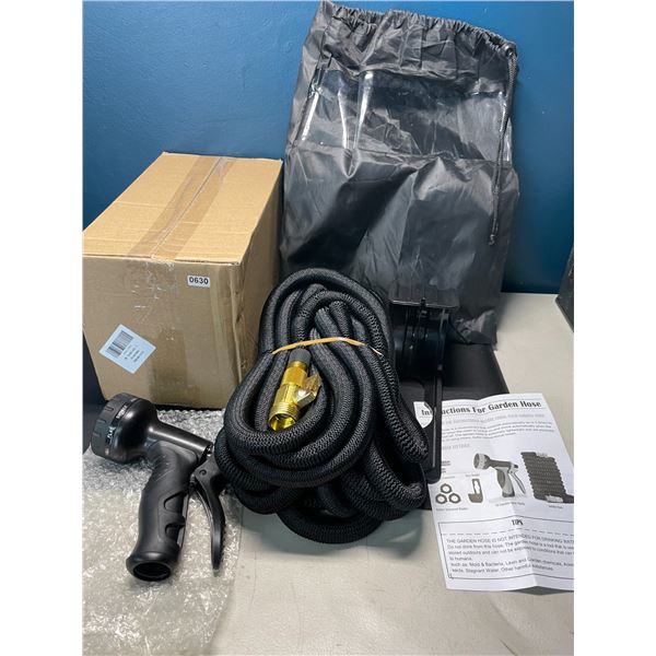 Lot of 1 Expandable Garden Hose with Nozzle & Storage Hook - Brand New in Box!