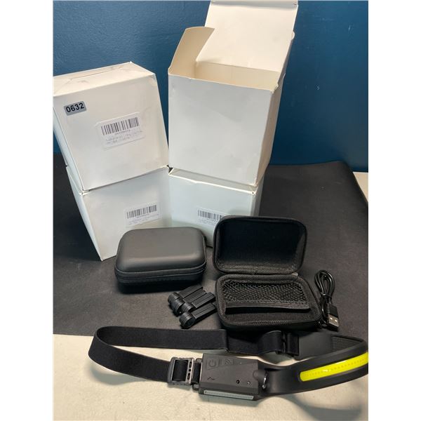 Lot of 4 Multi-Packs of Rechargeable Headlamps/Flashlights (with Sensor) - 2 Per Box/8 Total