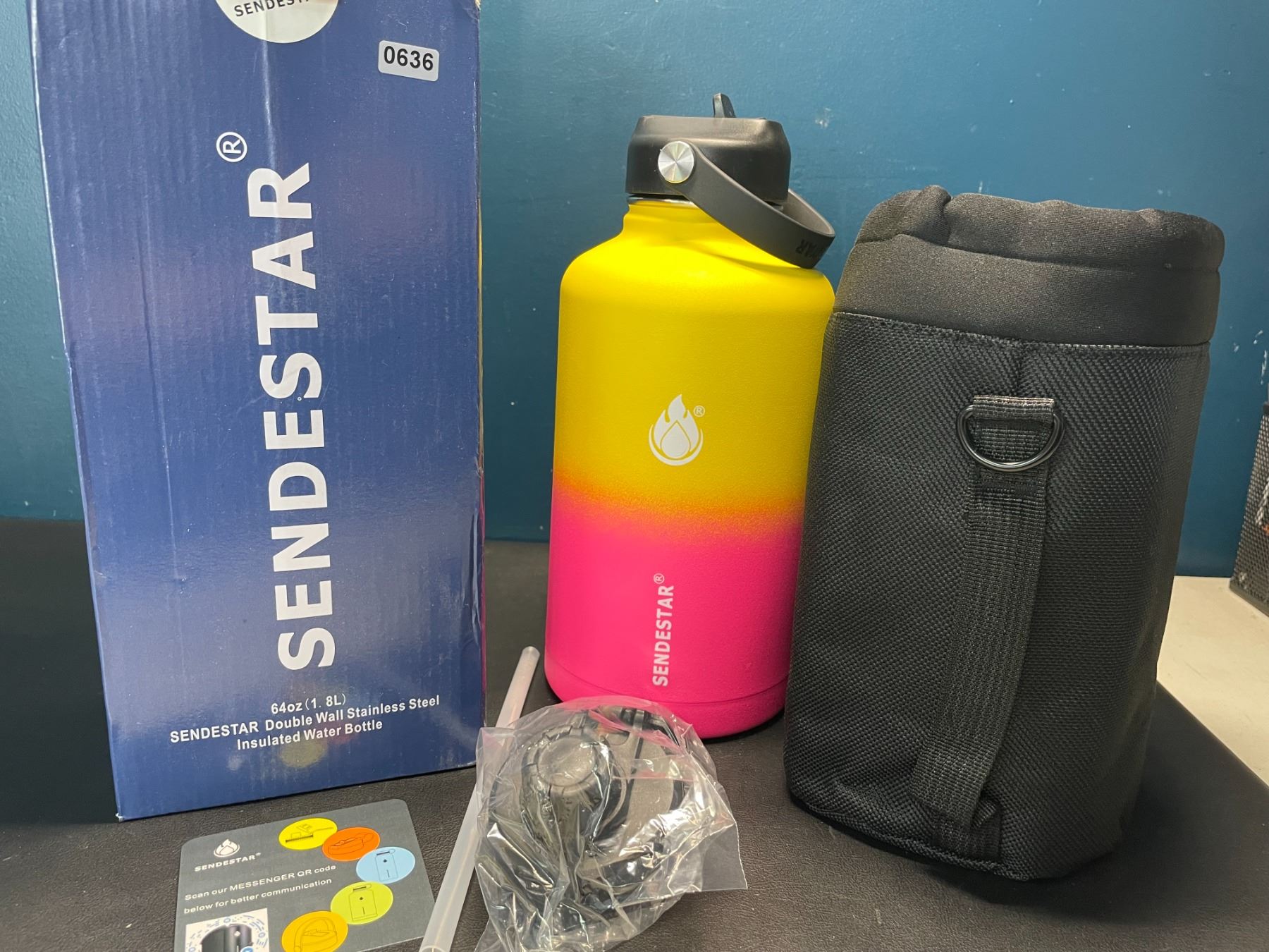 Lot of 1 Sendestar Double Wall Stainless Steel Insulated Water Bottle ...