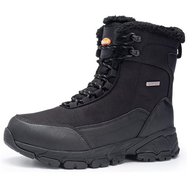 Lot of 1 Pair of Shulook Men's Winter Snow Boots - Size 12 - Waterproof, Non-Slip, & Fur Lined