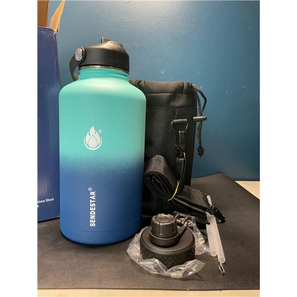 Lot of 1 Sendestar Double Wall Stainless Steel Insulated Water Bottle - 1.8L (64oz) - Blue Ombre