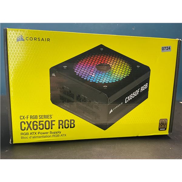 Lot of 1 Corsair CX-F RGB Series CX650F RGB ATX Power Supply for PC - Open Box