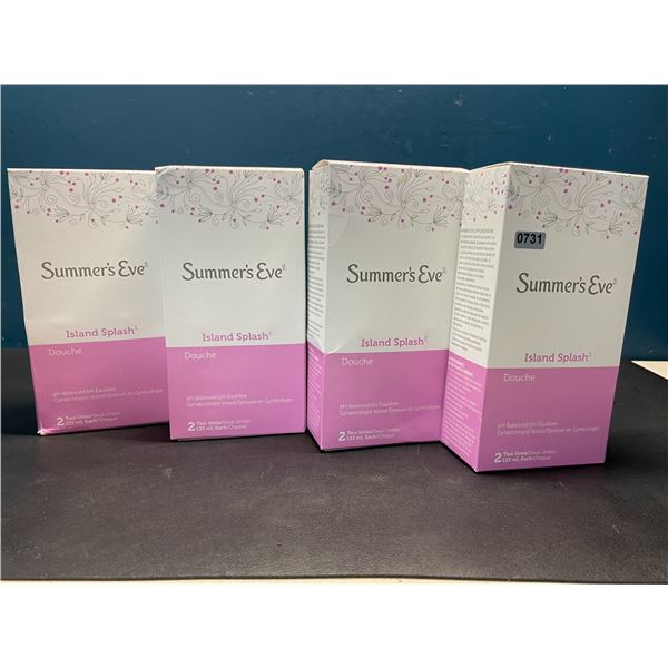 Lot of 4 Boxes of Summer's Eve Island Splash Douche Kits - pH Balanced for Women