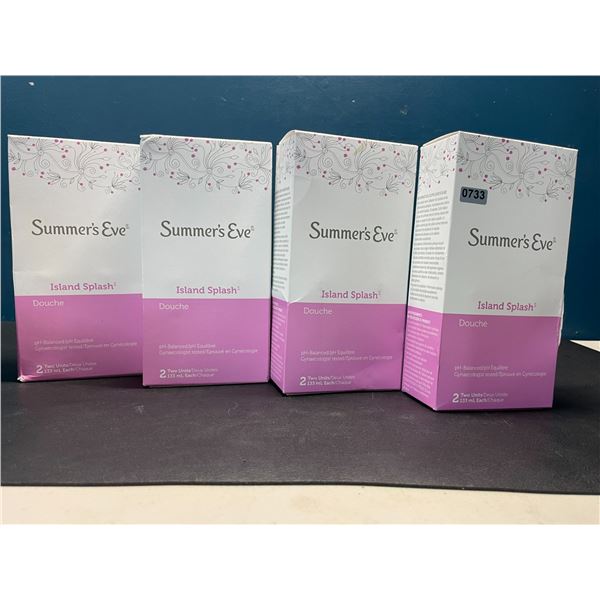 Lot of 4 Boxes of Summer's Eve Island Splash Douche Kits - pH Balanced for Women