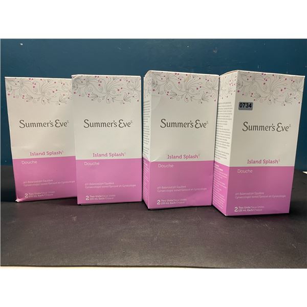 Lot of 4 Boxes of Summer's Eve Island Splash Douche Kits - pH Balanced for Women