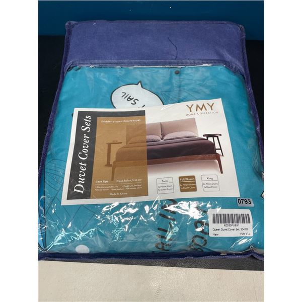 Lot of 1 YMY Home Collection Full/Queen Size Duvet Cover Set - Sailboat Design