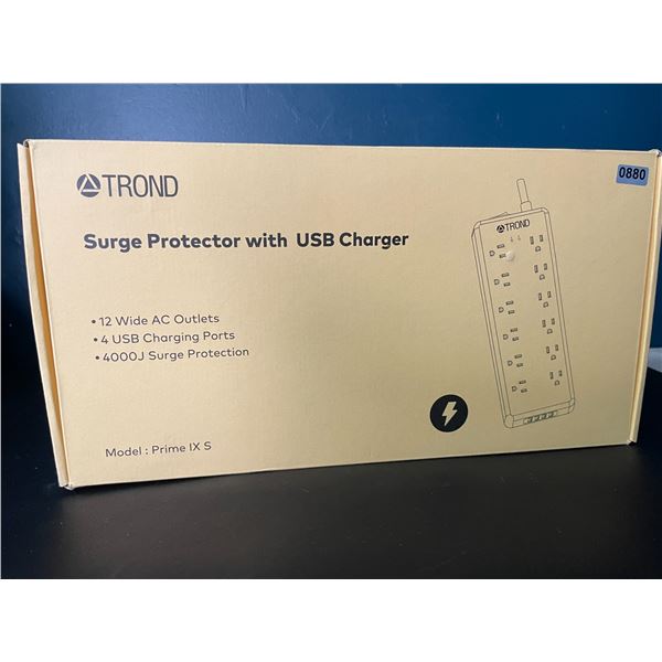 Lot of 1 Trond Prime Power Bar/Surge Protector w/ Multiple Outlets (12) & 4 USB Ports - Brand New!