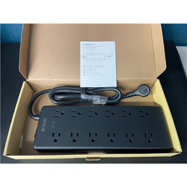 Lot of 1 Trond Prime Power Bar/Surge Protector w/ Multiple Outlets (12) & 4 USB Ports - Brand New!