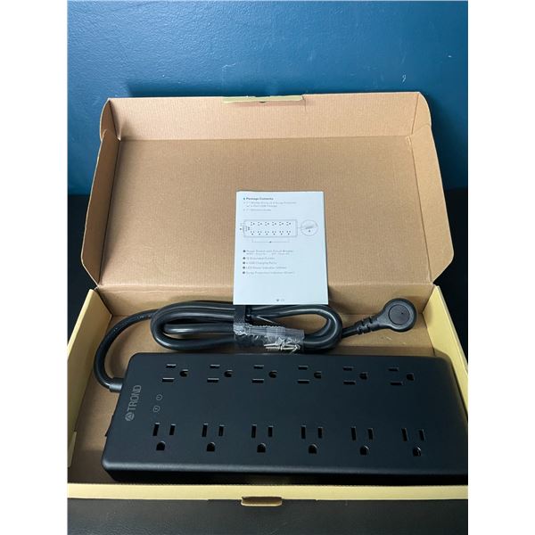 Lot of 1 Trond Prime Power Bar/Surge Protector w/ Multiple Outlets (12) & 4 USB Ports - Brand New!