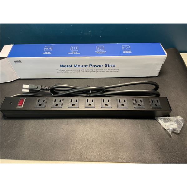 Lot of 1 Metal Mount 8-Outlet Power Strip Surge Protector w/ 6Ft Cord - Brand New!