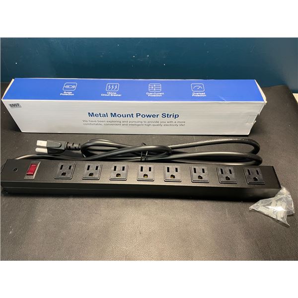 Lot of 1 Metal Mount 8-Outlet Power Strip Surge Protector w/ 6Ft Cord - Brand New!